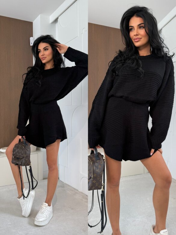 Komplet 2w1 Moody dzianinowy czarny