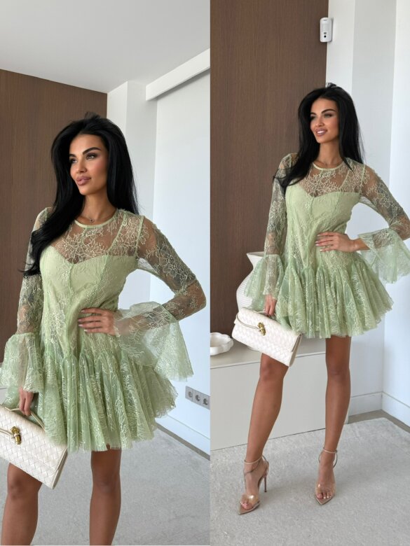 Sukienka Fresia koronkowa matcha 