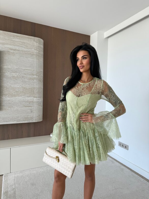 Sukienka Fresia koronkowa matcha 