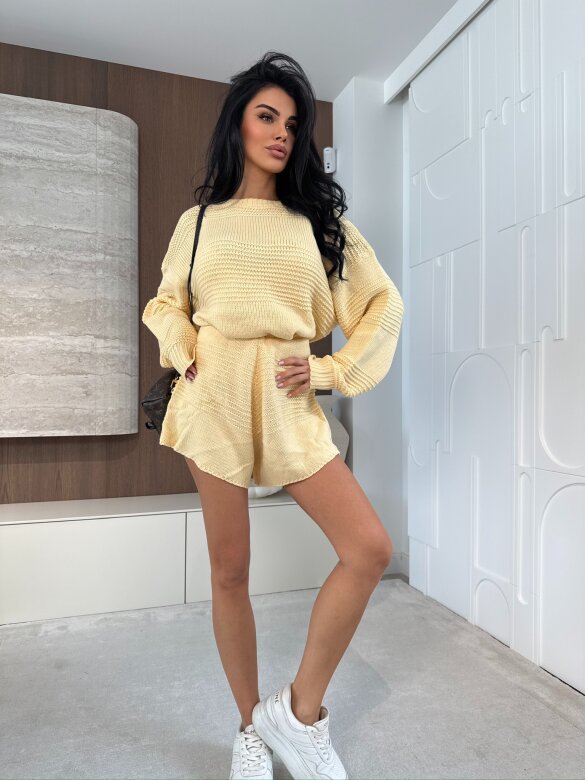 Komplet 2w1 Moody dzianinowy żółty 
