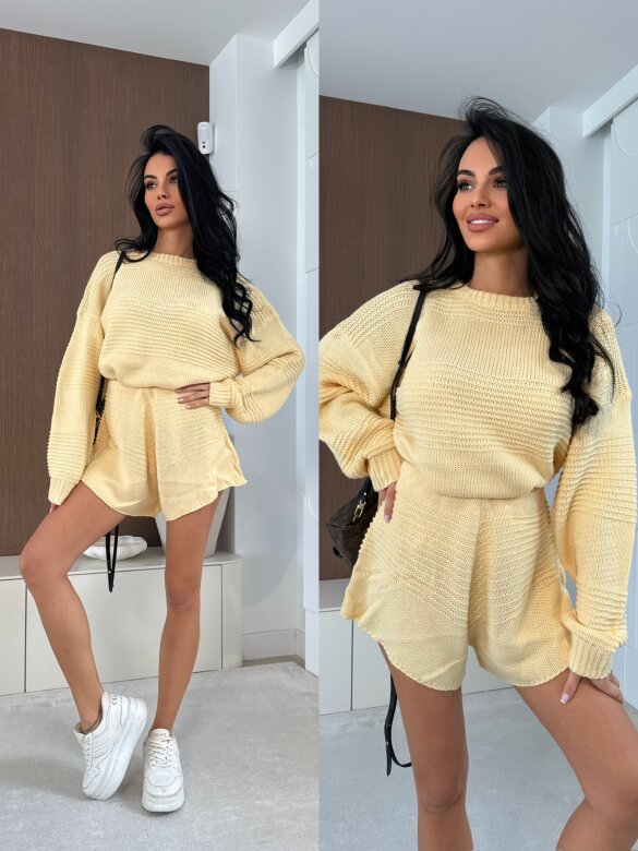 Komplet 2w1 Moody dzianinowy żółty 