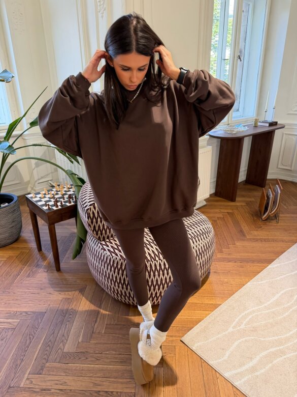 Legginsy Comfort Zone bawełniane czekoladowe