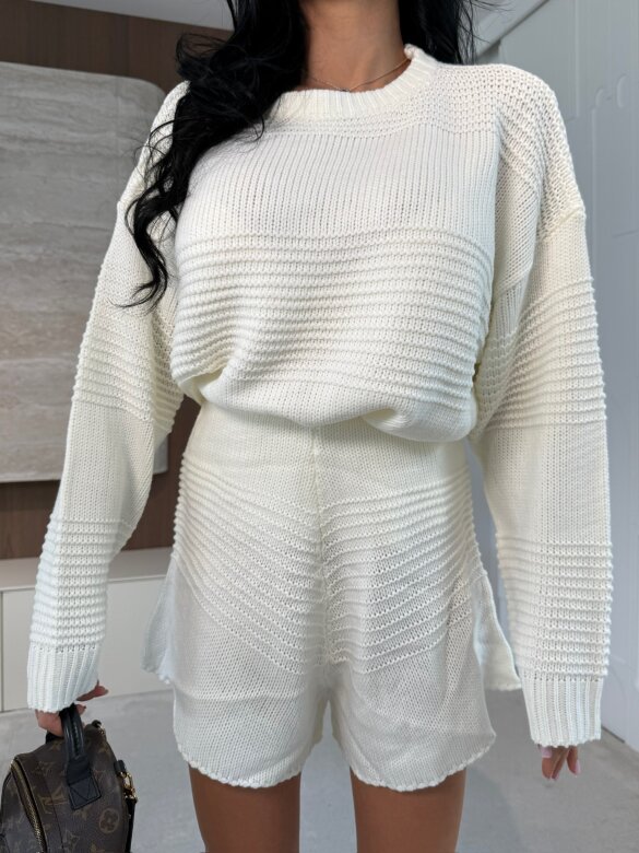 Komplet 2w1 Moody dzianinowy ecru 