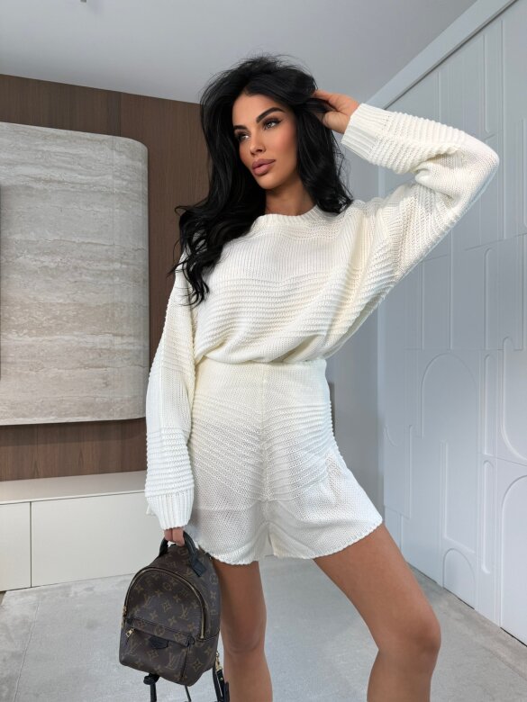 Komplet 2w1 Moody dzianinowy ecru 