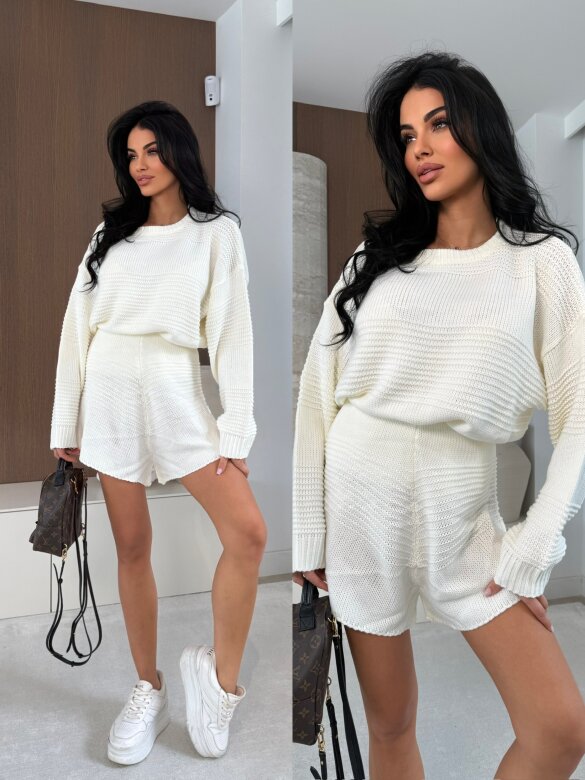 Komplet 2w1 Moody dzianinowy ecru 