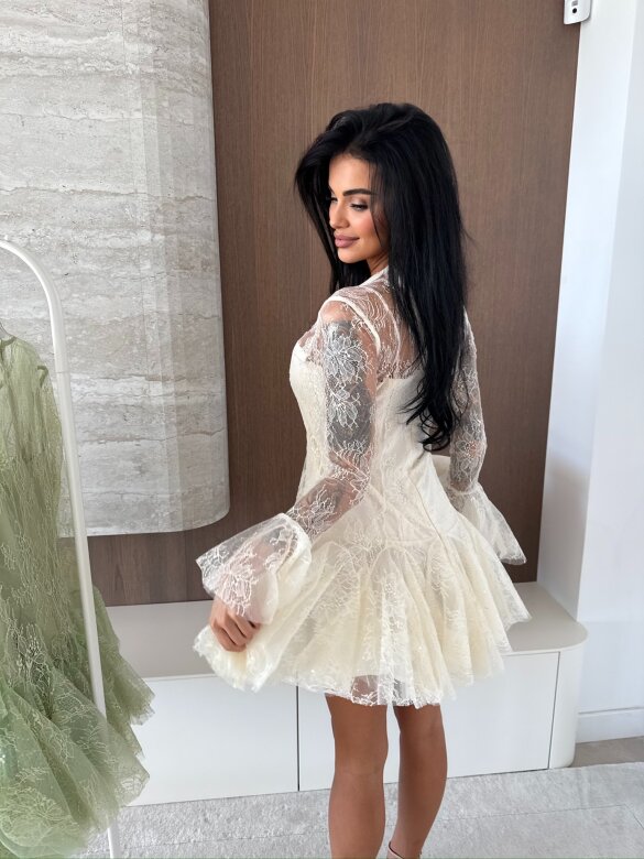 Sukienka Fresia koronkowa śmietankowa 