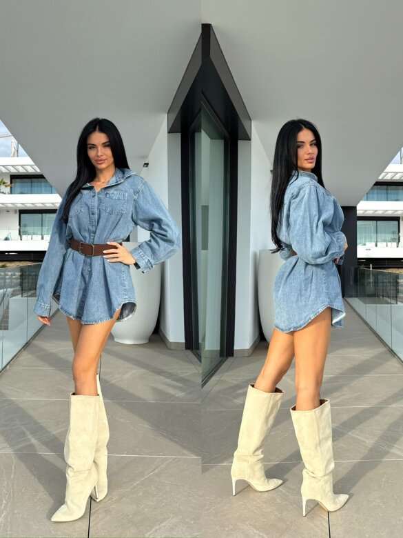 Koszula Difiore jeans niebieska 