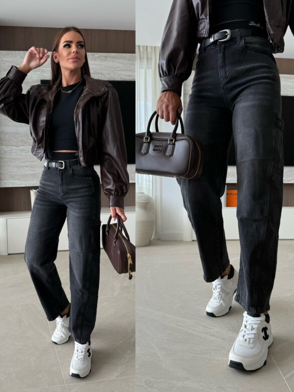 Spodnie Parri jeans grafitowe 