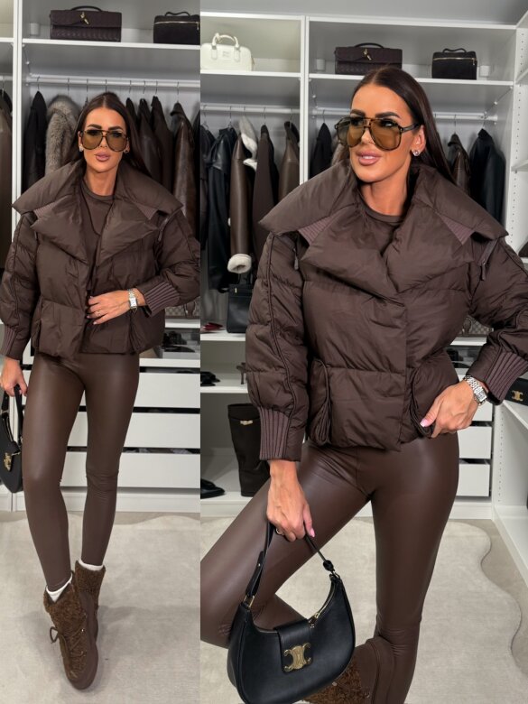 Kurtka Murelle pikowana czekoladowa 