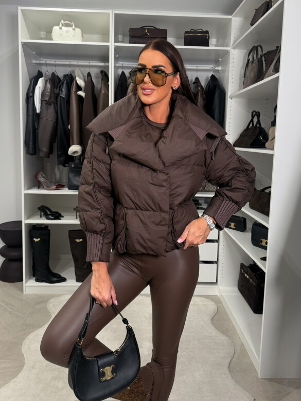 Kurtka Murelle pikowana czekoladowa 