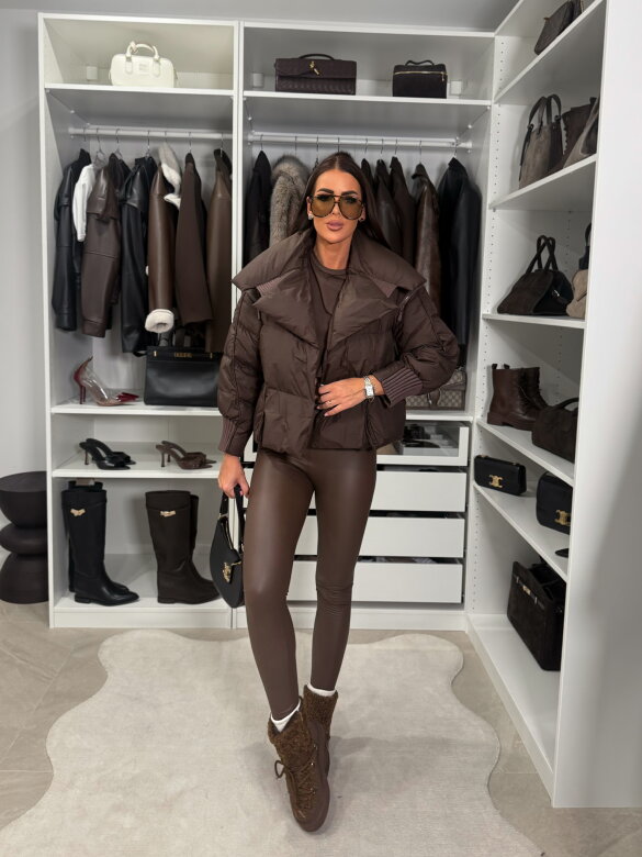 Kurtka Murelle pikowana czekoladowa 