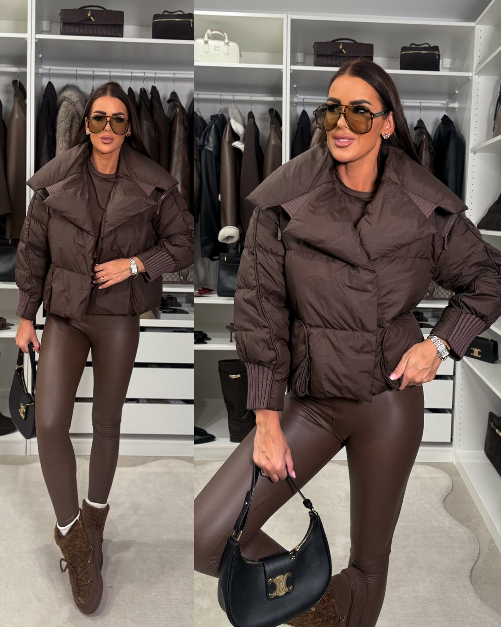 Kurtka Murelle pikowana czekoladowa 