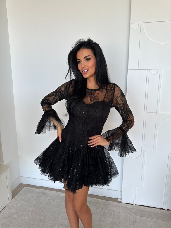 Sukienka Fresia koronkowa czarna 