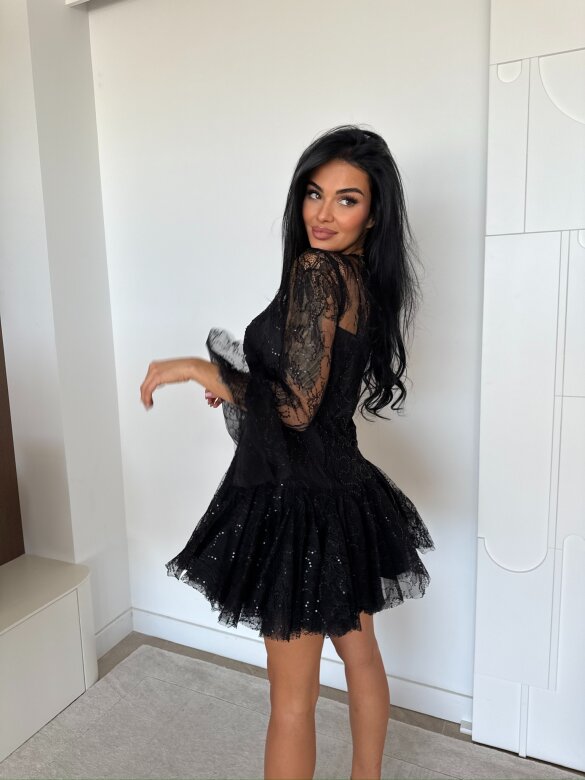 Sukienka Fresia koronkowa czarna 