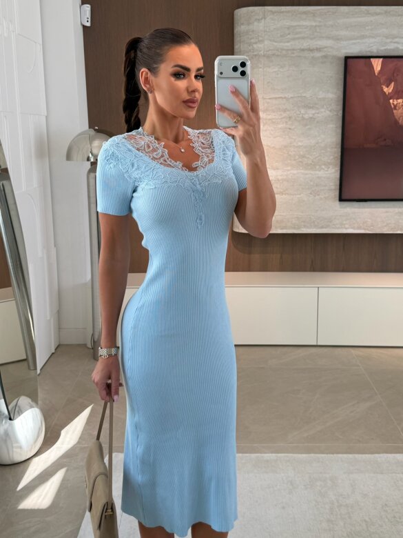 Sukienka Florique dzianinowa błękitna 