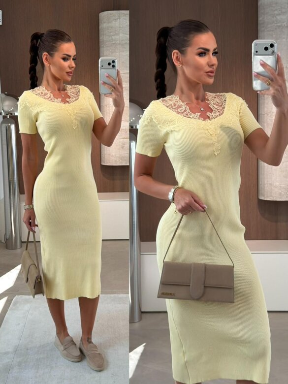 Sukienka Florique dzianinowa butter yellow