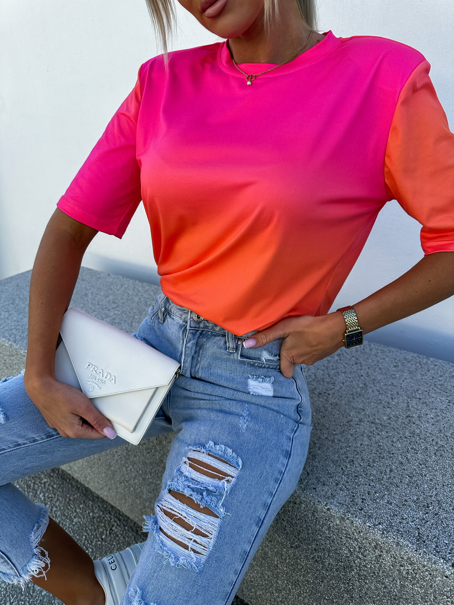 T-shirt Speckless pomarańczowo-różowy 