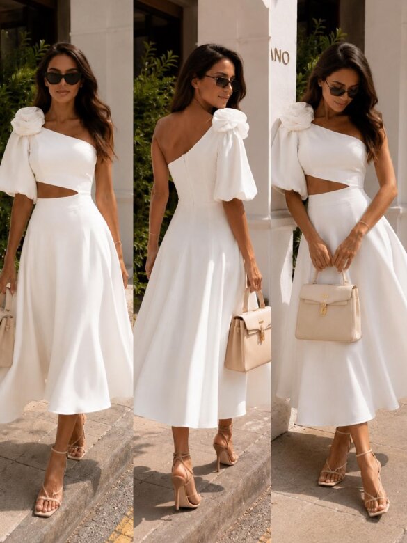 Dress Kelsen midi white