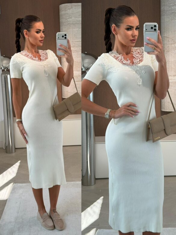 Sukienka Florique dzianinowa ecru 