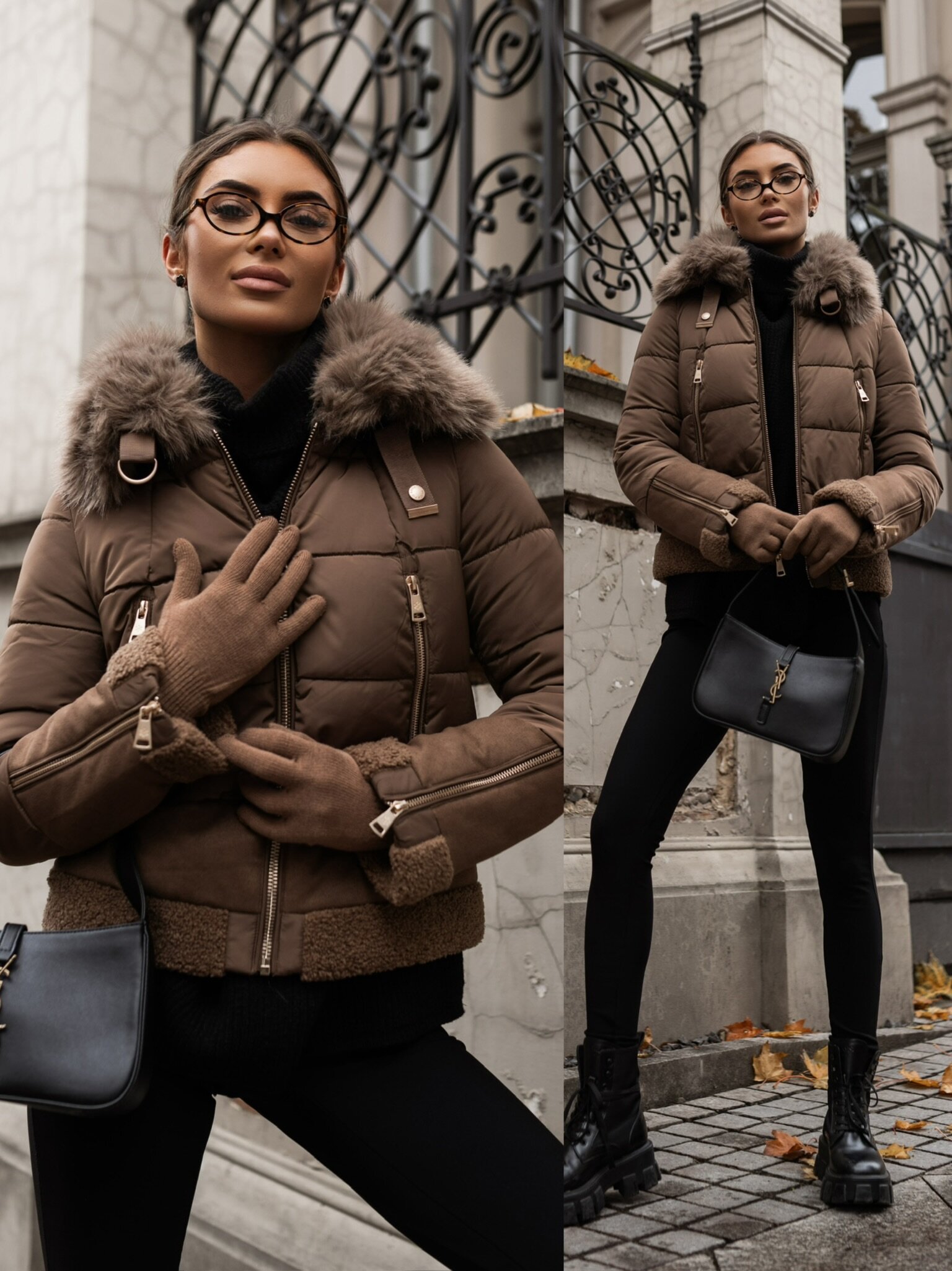 Kurtka Alvire brązowa