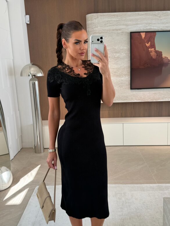 Sukienka Florique dzianinowa czarna 