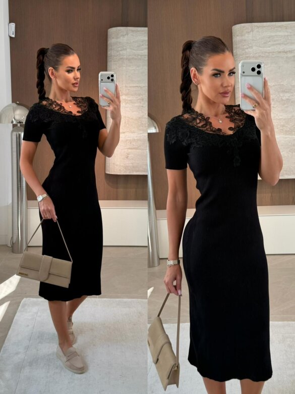 Sukienka Florique dzianinowa czarna 