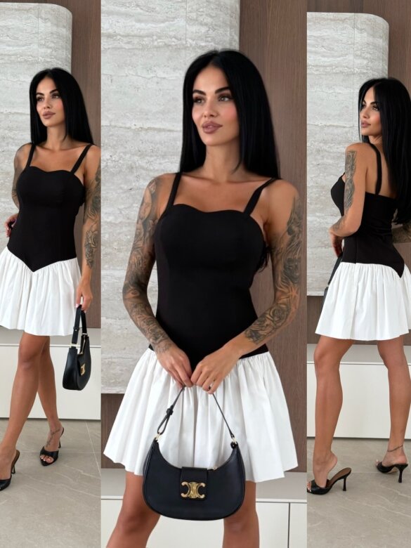 Sukienka Laramie czarno-biała