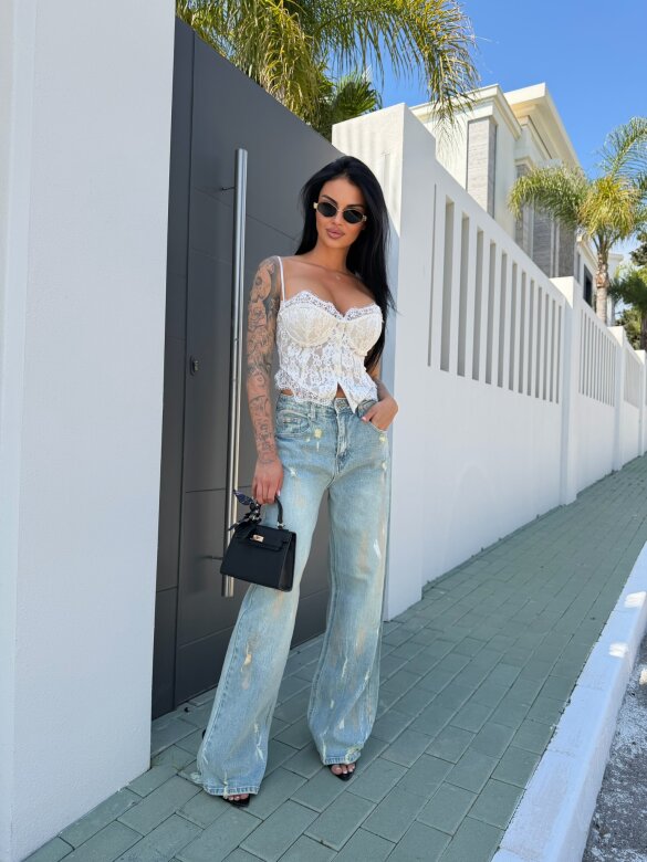 Spodnie Alanois jeans dekatyzowane niebieskie