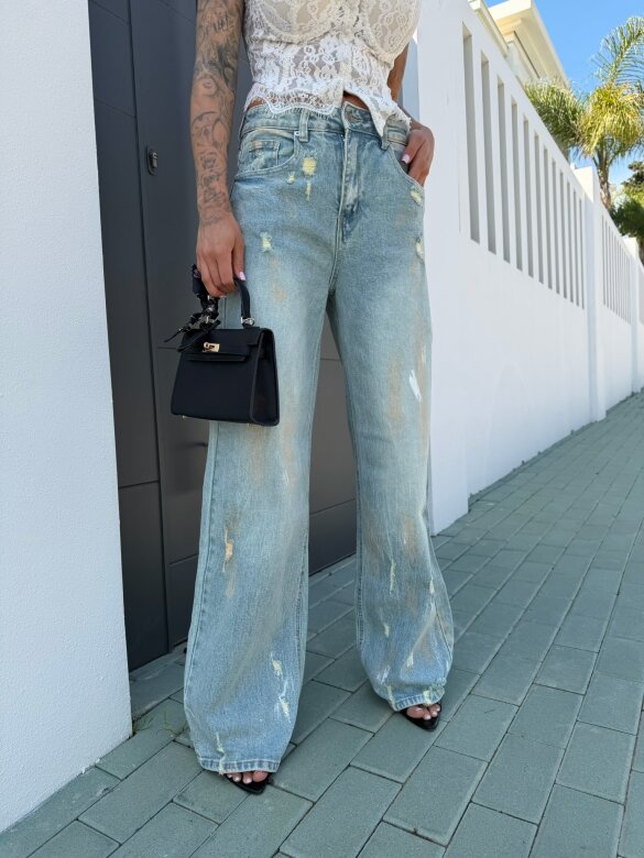 Spodnie Alanois jeans dekatyzowane niebieskie