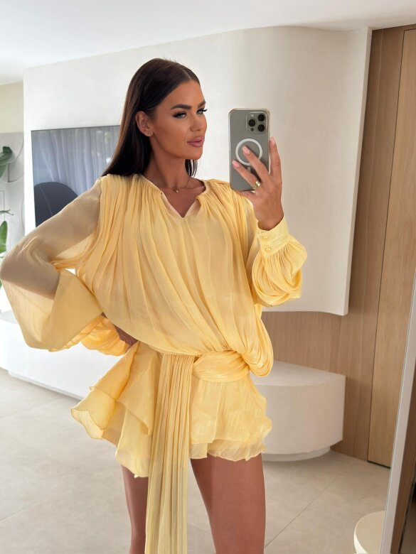 Sukienka Hevroletta ze spodenkami żółta 