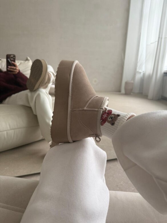 Botki Huebro ocieplane jasnobeżowe