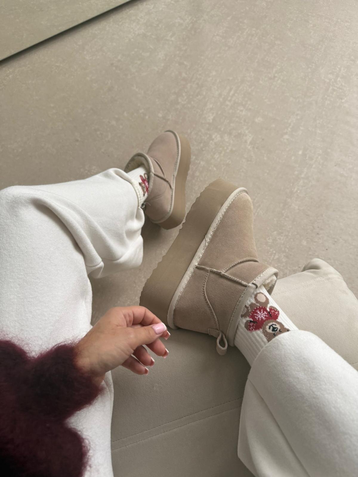 Botki Huebro ocieplane jasnobeżowe