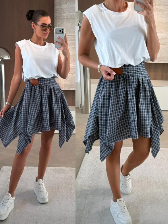 Sukienka Mairi biało-granatowa