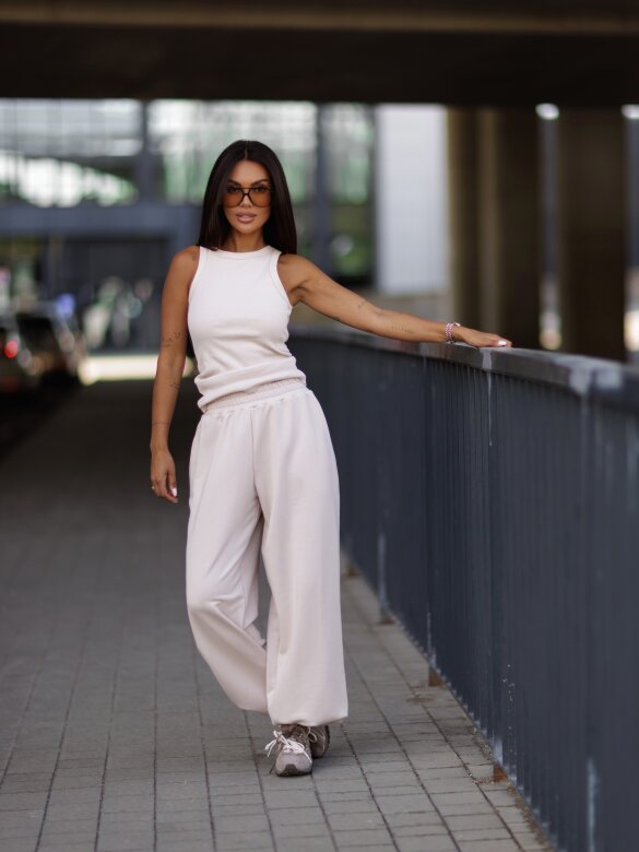 Trousers Ameris cotton beige
