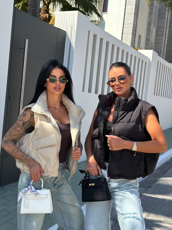 Quilted vest Virela short black