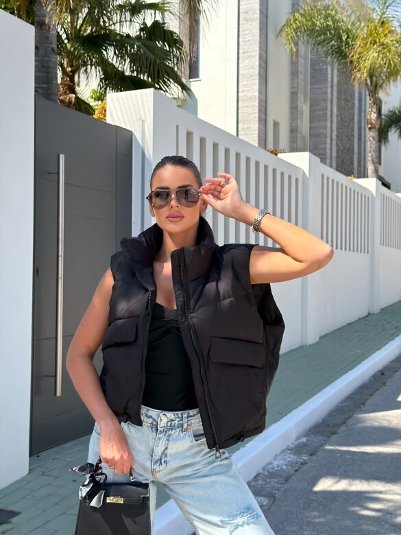 Quilted vest Virela short black