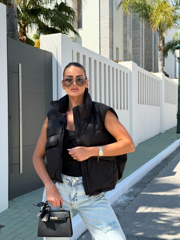 Quilted vest Virela short black