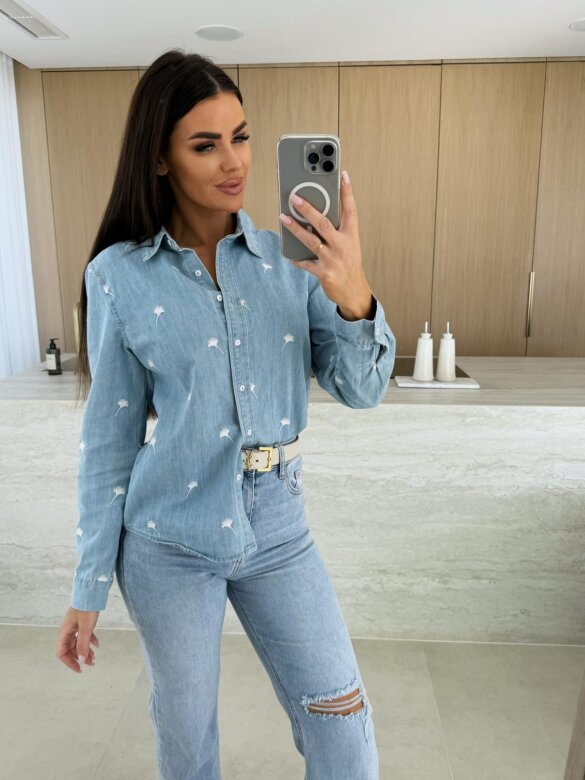 Koszula Ermesa jeans niebieska