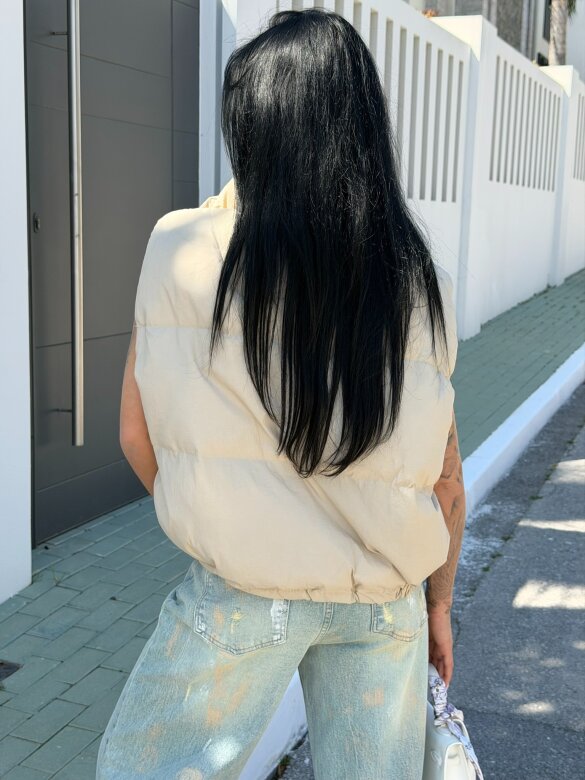 Quilted vest Virela short beige