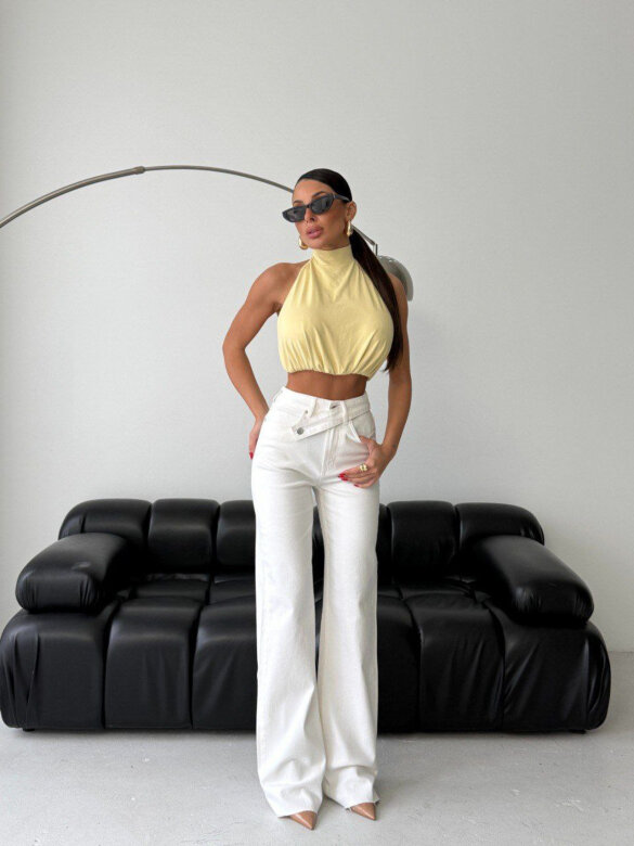 Spodnie Clifton jeans białe