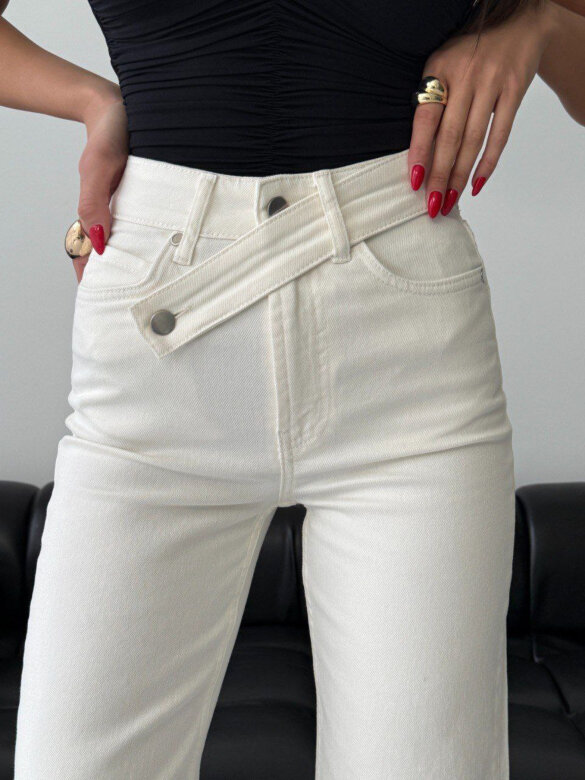 Spodnie Clifton jeans ecru