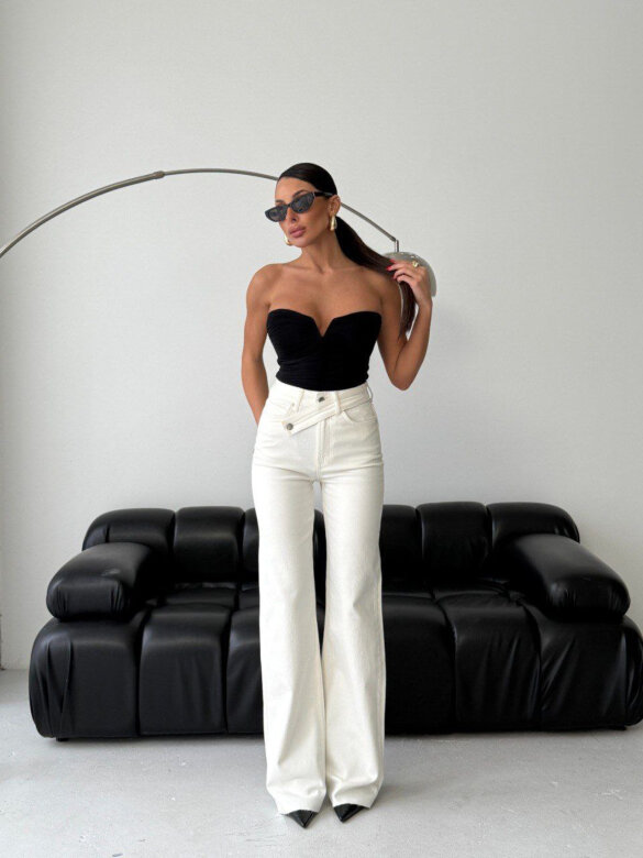 Spodnie Clifton jeans ecru