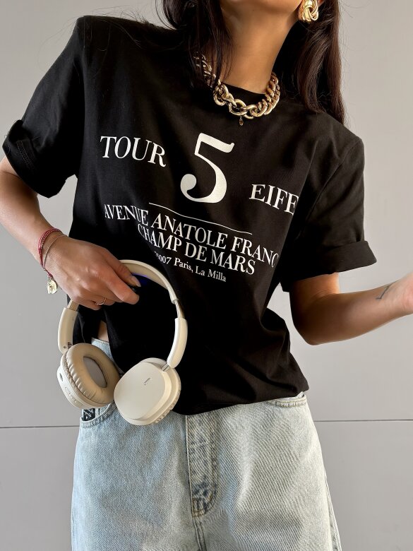 T-shirt Tour 5 Eifel czarny