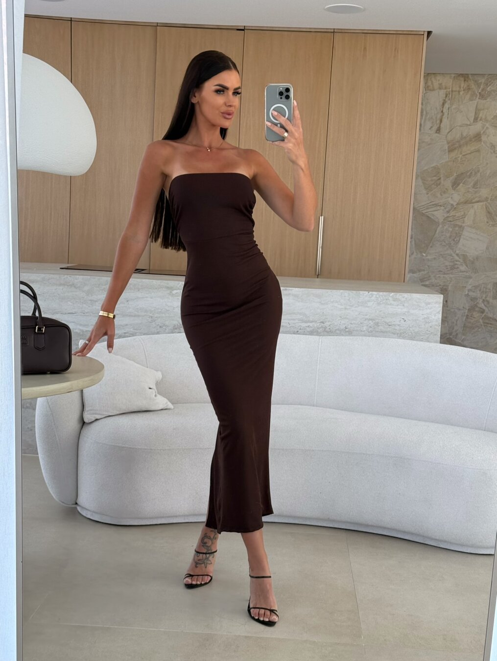 Dress Illusione maxi chocolate 3