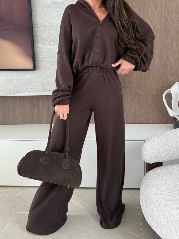 Komplet 2w1 Creft z wełną czekoladowy