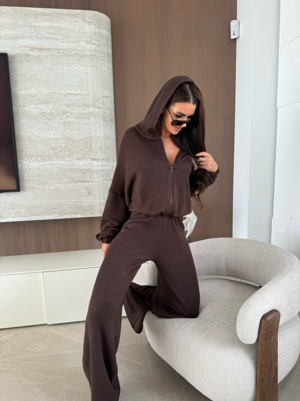 Komplet 2w1 Creft z wełną czekoladowy