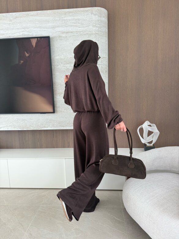 Komplet 2w1 Creft z wełną czekoladowy