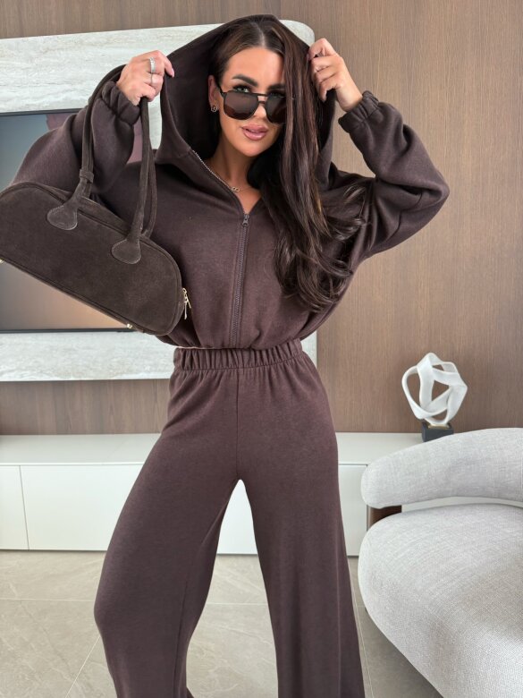 Komplet 2w1 Creft z wełną czekoladowy