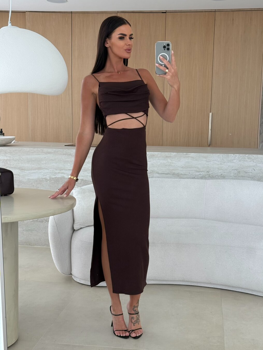 Dress Agatha maxi chocolate 4