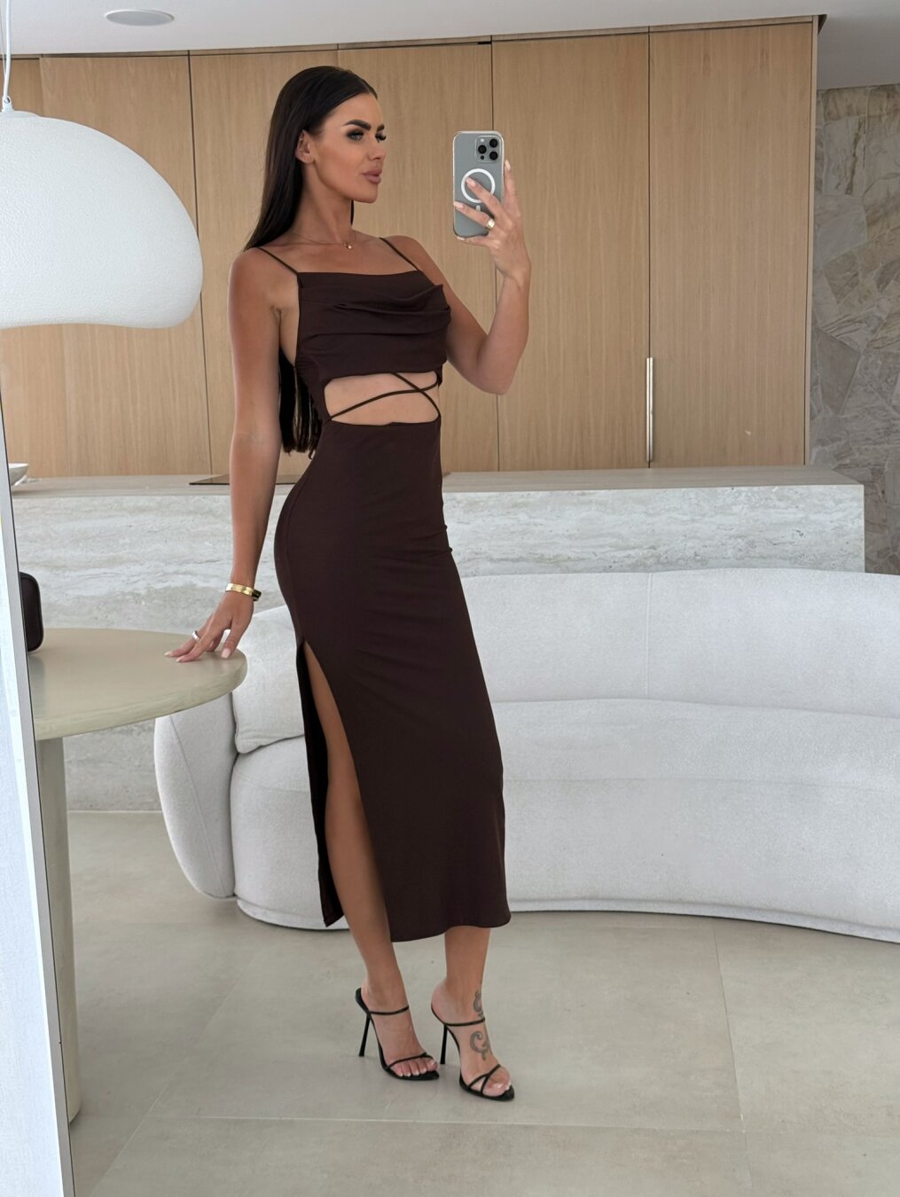 Dress Agatha maxi chocolate 5